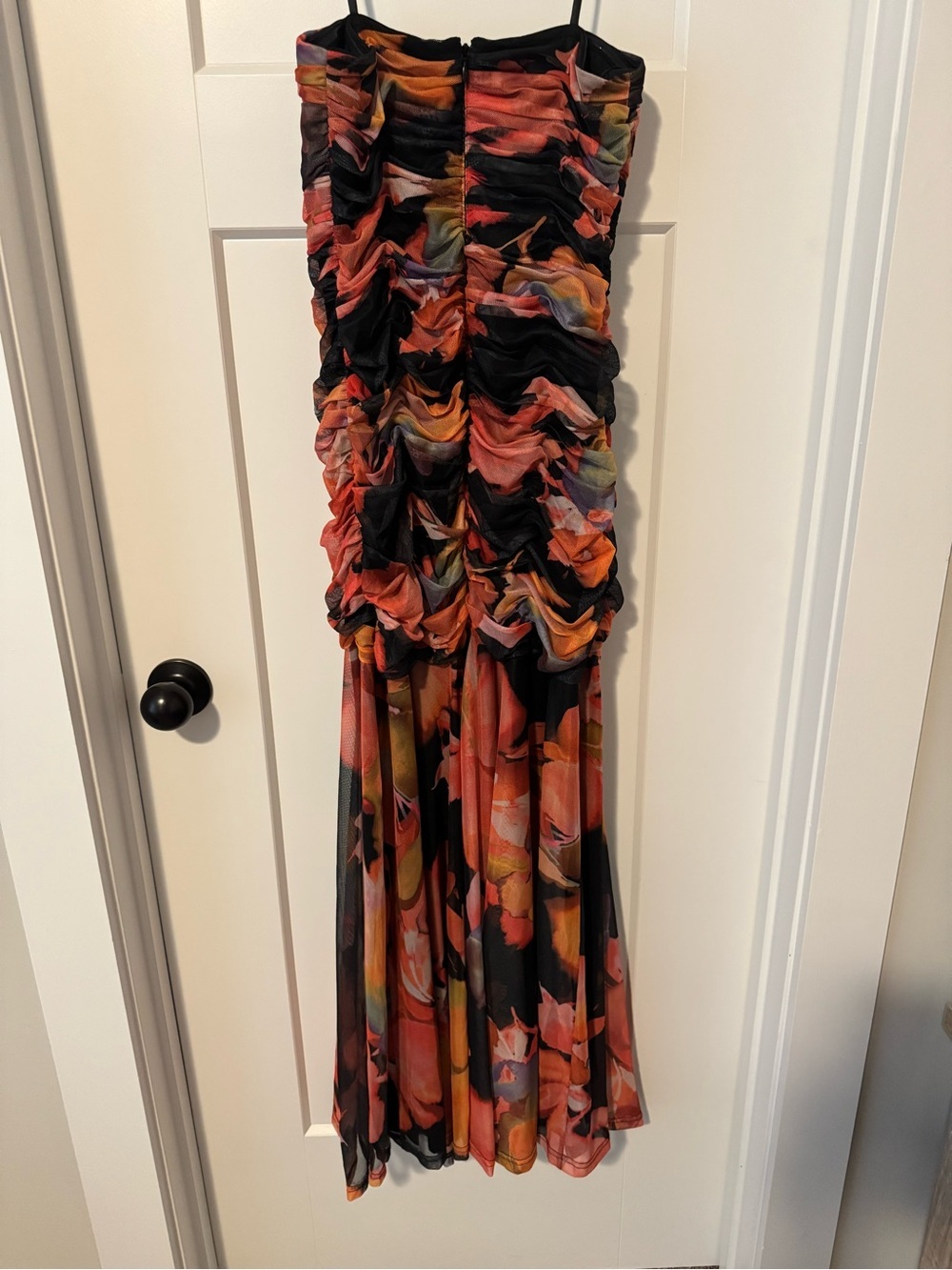 Hutch bonni dress Strapless Floral Ruched Maxi Dress drop waist - Picture 7 of 11